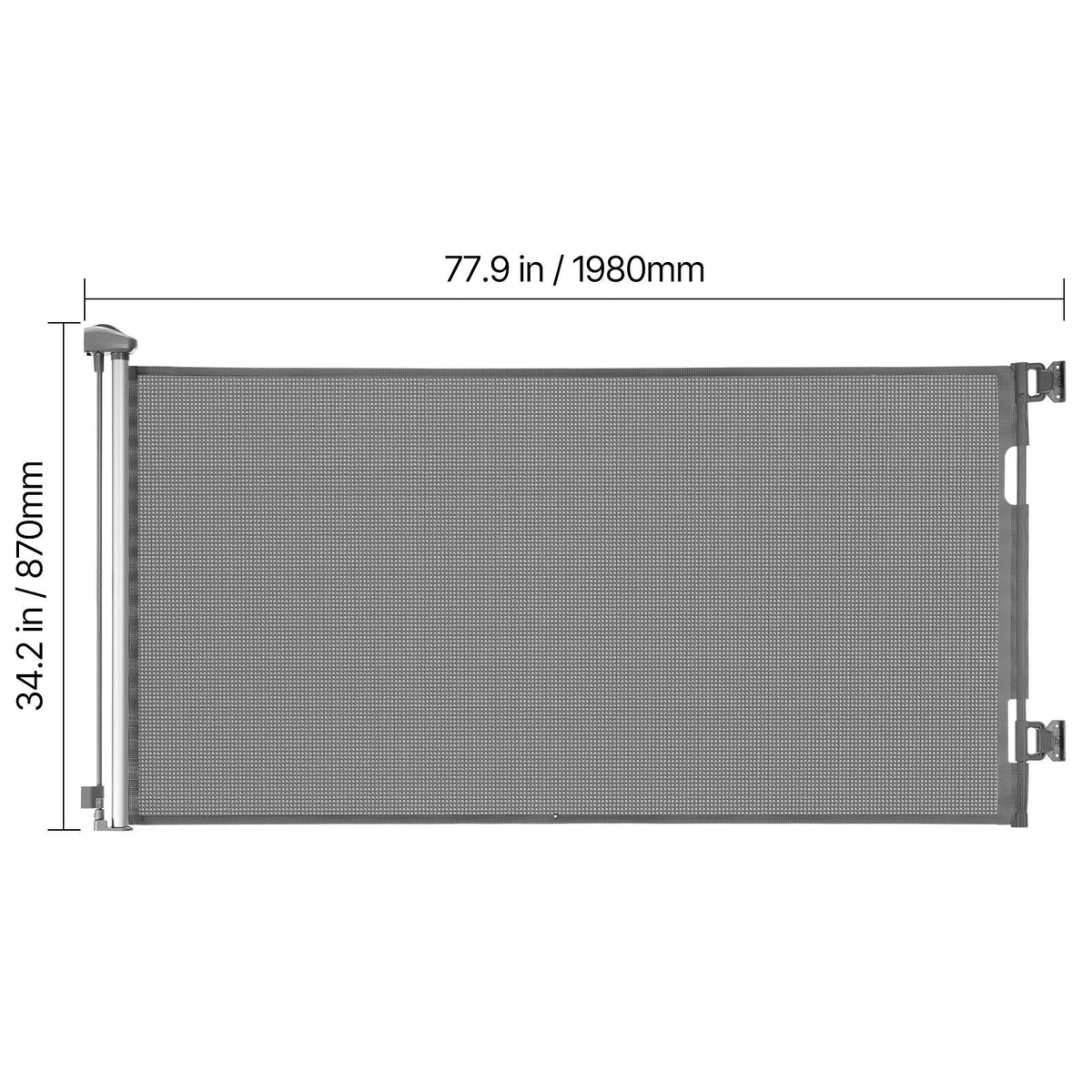 Retractable Baby Gate, Extends to 72.8 inch Wide, 31.3 inch Tall, with Security Lock, Easy to Use, Walk Through Without Tripping, Mesh Dog Gate for Stairs, Hallways, Indoor/Outdoor, Gray
