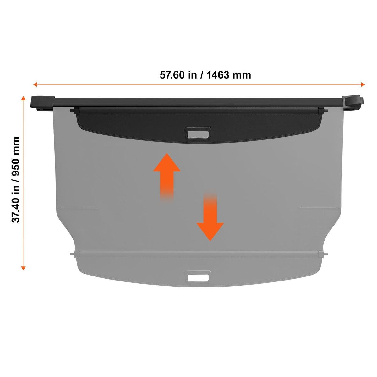 Retractable Cargo Cover, Upgraded Waterproof Trunk Cover Security Shield Shade for Jeep Grand Cherokee 2 Row 2022-2025 5-Seater, UV Proof Rear Trunk Cover Aluminum Alloy & PVC Leather Texture