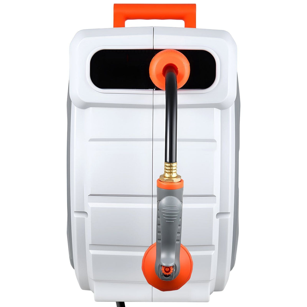 Retractable Garden Hose Reel, 1/2 in x 100 ft, Wall Mounted Hose Reel with 9-Function Sprayer Nozzle and 180° Swivel Bracket, Any Length Lock, Automatic Slow Rewind System, for Garden Watering