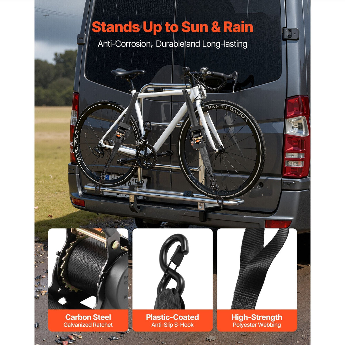 Retractable Ratchet Straps, 2 in x 10 ft, Tie Down Straps with S Hooks, 3033 lbs Break Strength, 2 Soft Loops, Tie Down Ratcheting for Moving, Trailers, Motorcycles, Kayaks, Car Roof, 2 Pack