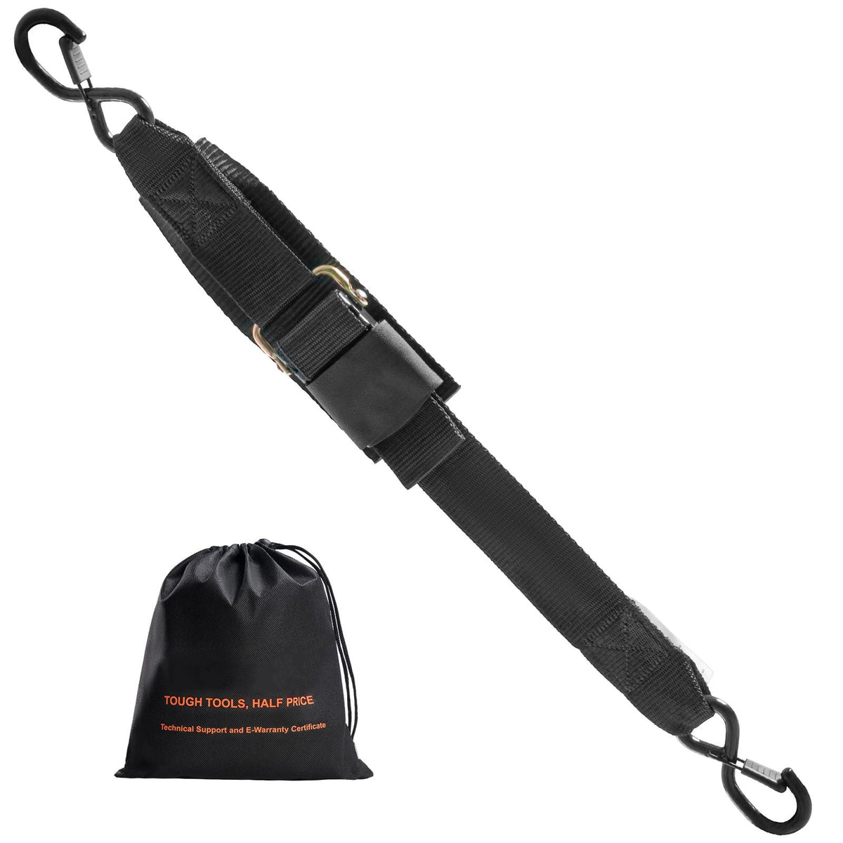 Retractable Ratchet Straps, 2 in x 2 ft Ratchet Tie Down Straps with Security Lock S Hooks, 2 Pack Heavy Duty Ratchet Tie Down Straps with 1500 lbs Break Strength, for Trailers, Vehicles, Boat
