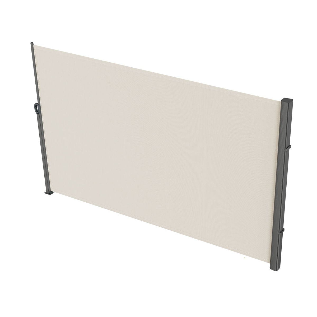 Retractable Side Awning, 63''x 118'' Aluminum Outdoor Privacy Screen, 280g Polyester Water-proof Retractable Patio Screen, UV 30+ Room Divider Wind Screen for Patio, Backyard, Balcony, Beige