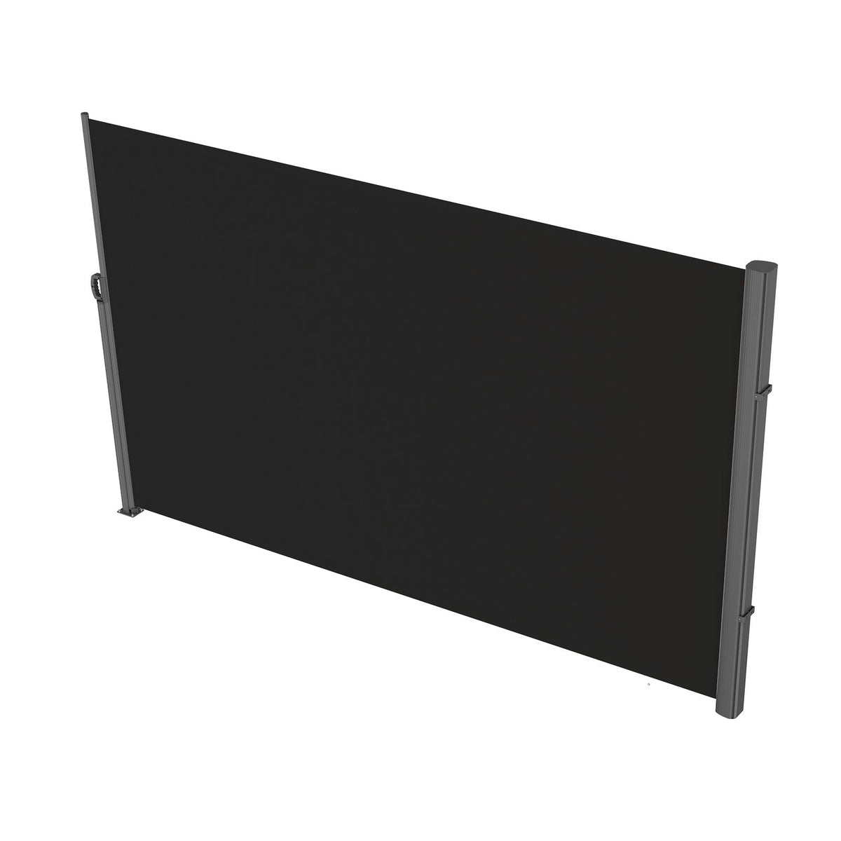 Retractable Side Awning, 63''x 118'' Aluminum Outdoor Privacy Screen, 280g Polyester Water-proof Retractable Patio Screen, UV 30+ Room Divider Wind Screen for Patio, Backyard, Balcony, Black