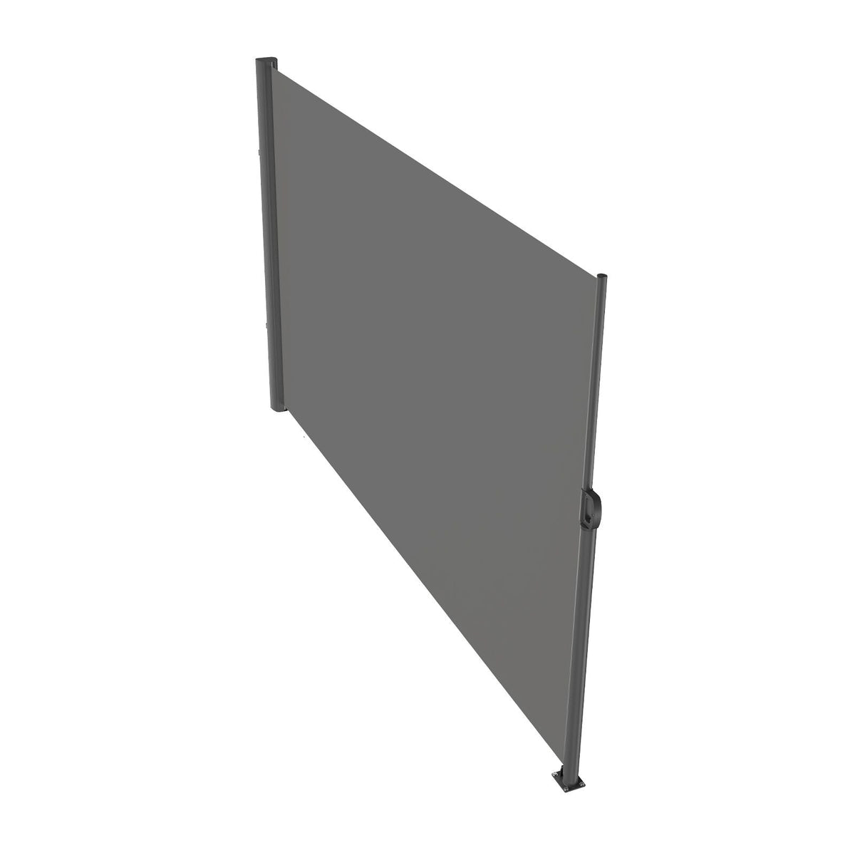 Retractable Side Awning, 63''x 118'' Full Aluminum Rust-Proof Outdoor Privacy Screen, Folding Room Divider Wind Screen for Patio Sun Shade, Backyard, Balcony, Roof Terraces and Pools, Gray