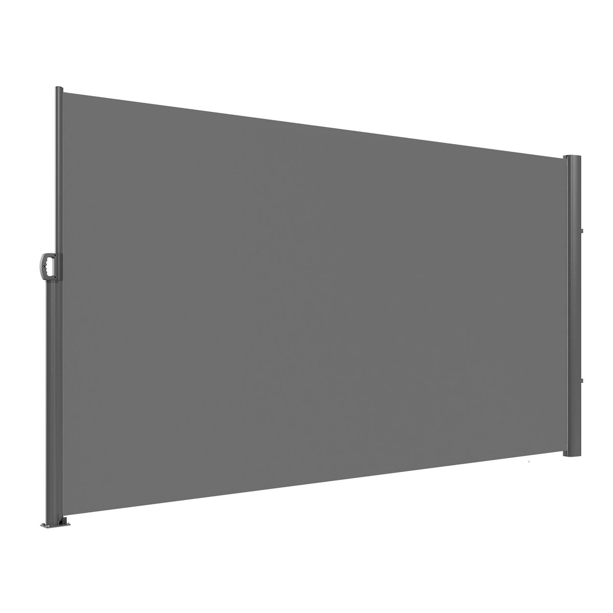 Retractable Side Awning, 71''x 118'' Aluminum Outdoor Privacy Screen, 280g Polyester Water-proof Retractable Patio Screen, UV 30+ Room Divider Wind Screen for Patio, Backyard, Balcony, Gray