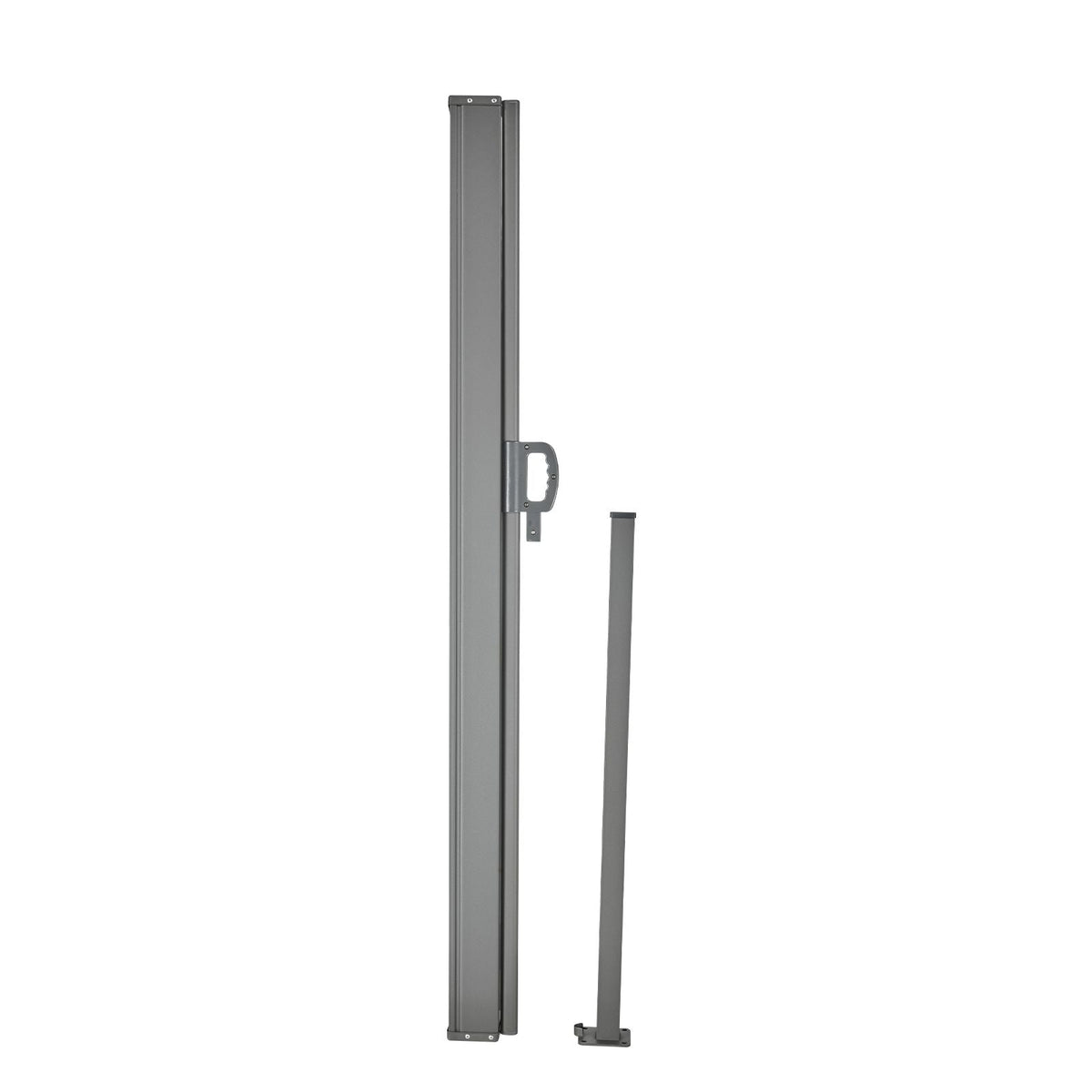 Retractable Side Awning, 71''x 138'' Outdoor Privacy Screen, 180g Polyester Water-proof Retractable Patio Screen, UV 30+ Room Divider Wind Screen for Patio, Backyard, Balcony, Gray