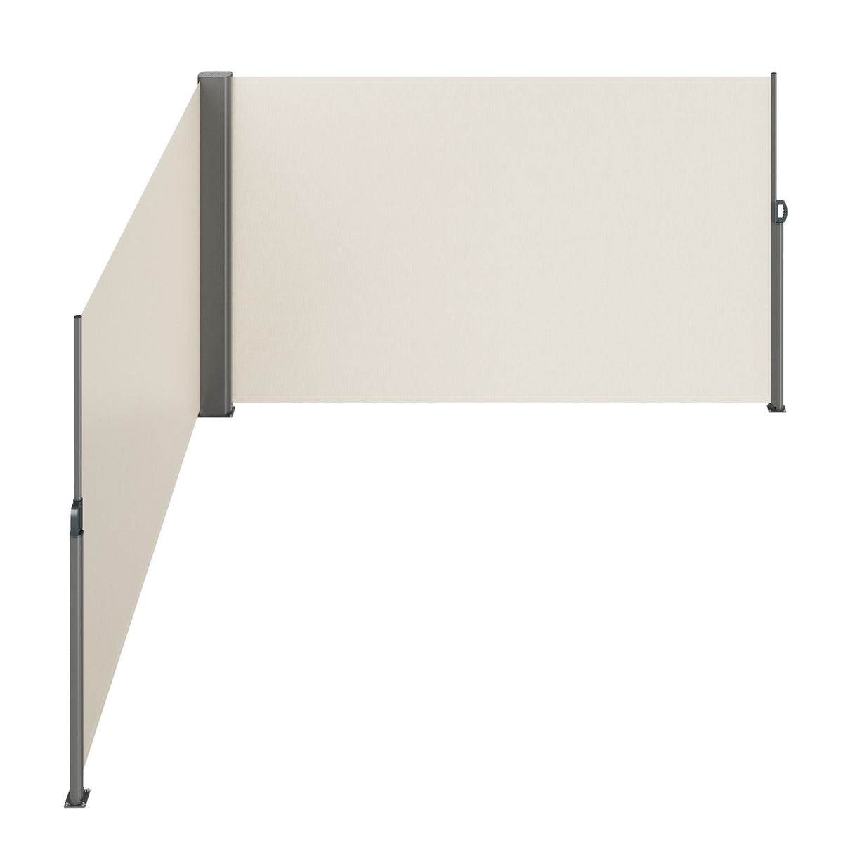 Retractable Side Awning, 71''x 236'' Aluminum Outdoor Privacy Screen, 280g Polyester Water-proof Retractable Patio Screen, UV 30+ Room Divider Wind Screen for Patio, Backyard, Balcony, Beige