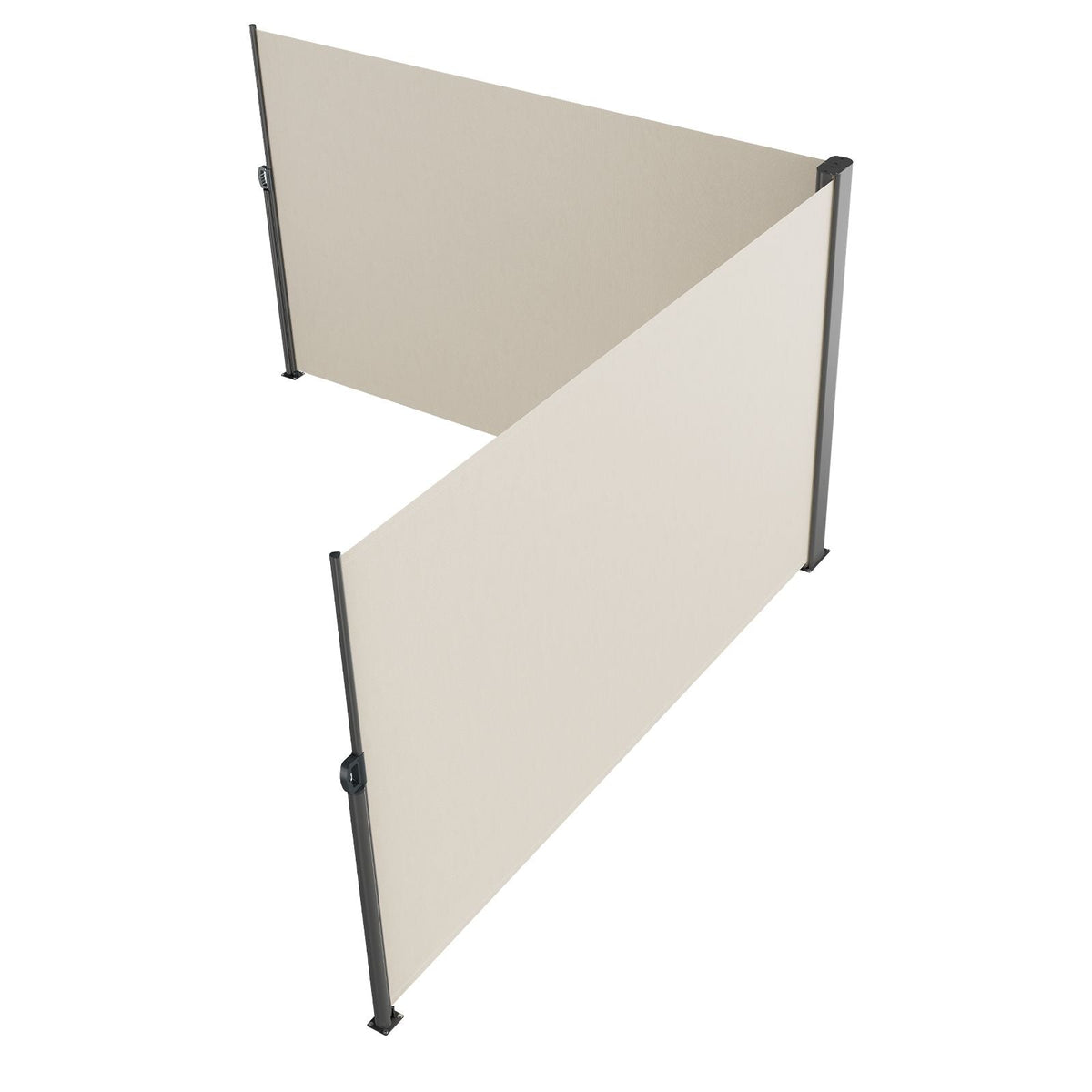 Retractable Side Awning, 71''x 236'' Aluminum Outdoor Privacy Screen, 280g Polyester Water-proof Retractable Patio Screen, UV 30+ Room Divider Wind Screen for Patio, Backyard, Balcony, Beige