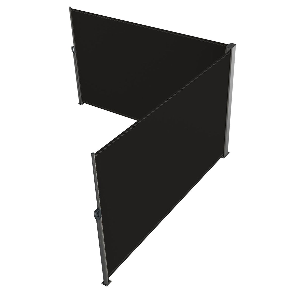 Retractable Side Awning, 71''x 236'' Aluminum Outdoor Privacy Screen, 280g Polyester Water-proof Retractable Patio Screen, UV 30+ Room Divider Wind Screen for Patio, Backyard, Balcony, Black