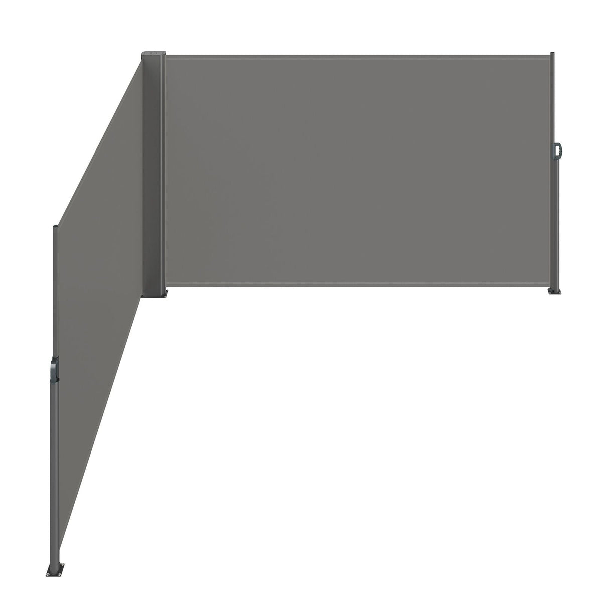 Retractable Side Awning, 71''x 236'' Aluminum Outdoor Privacy Screen, 280g Polyester Water-proof Retractable Patio Screen, UV 30+ Room Divider Wind Screen for Patio, Backyard, Balcony, Gray