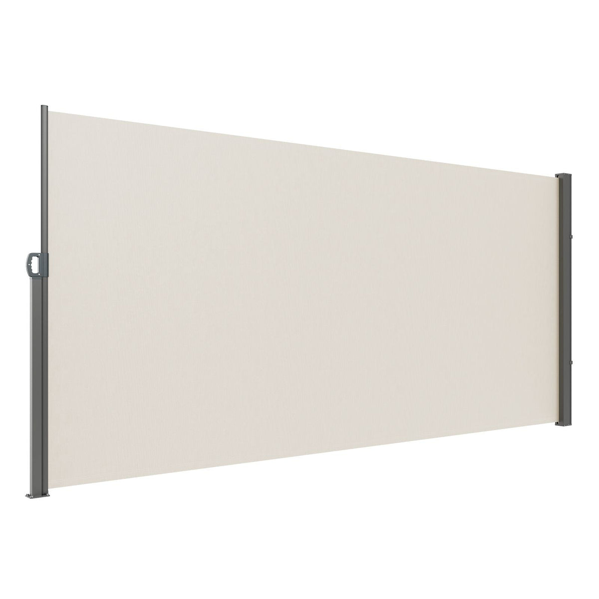 Retractable Side Awning, 79''x 118'' Outdoor Privacy Screen, 180g Polyester Water-proof Retractable Patio Screen, UV 30+ Room Divider Wind Screen for Patio, Backyard, Balcony, Beige