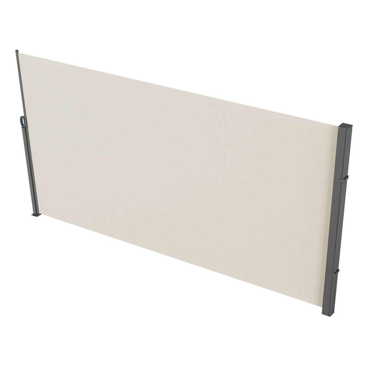 Retractable Side Awning, 79''x 118'' Outdoor Privacy Screen, 180g Polyester Water-proof Retractable Patio Screen, UV 30+ Room Divider Wind Screen for Patio, Backyard, Balcony, Beige
