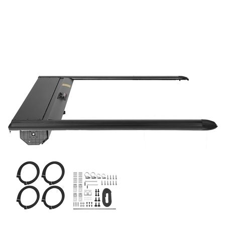 Retractable Tonneau Cover, 5.7 ft Hard Retractable Tonneau Cover with Built-in Drainage Pipe for 2021-2024 Dodge Ram 1500 Crew Cab , Customized Hard Tonneau Cover with Double-Lock & T-Slot