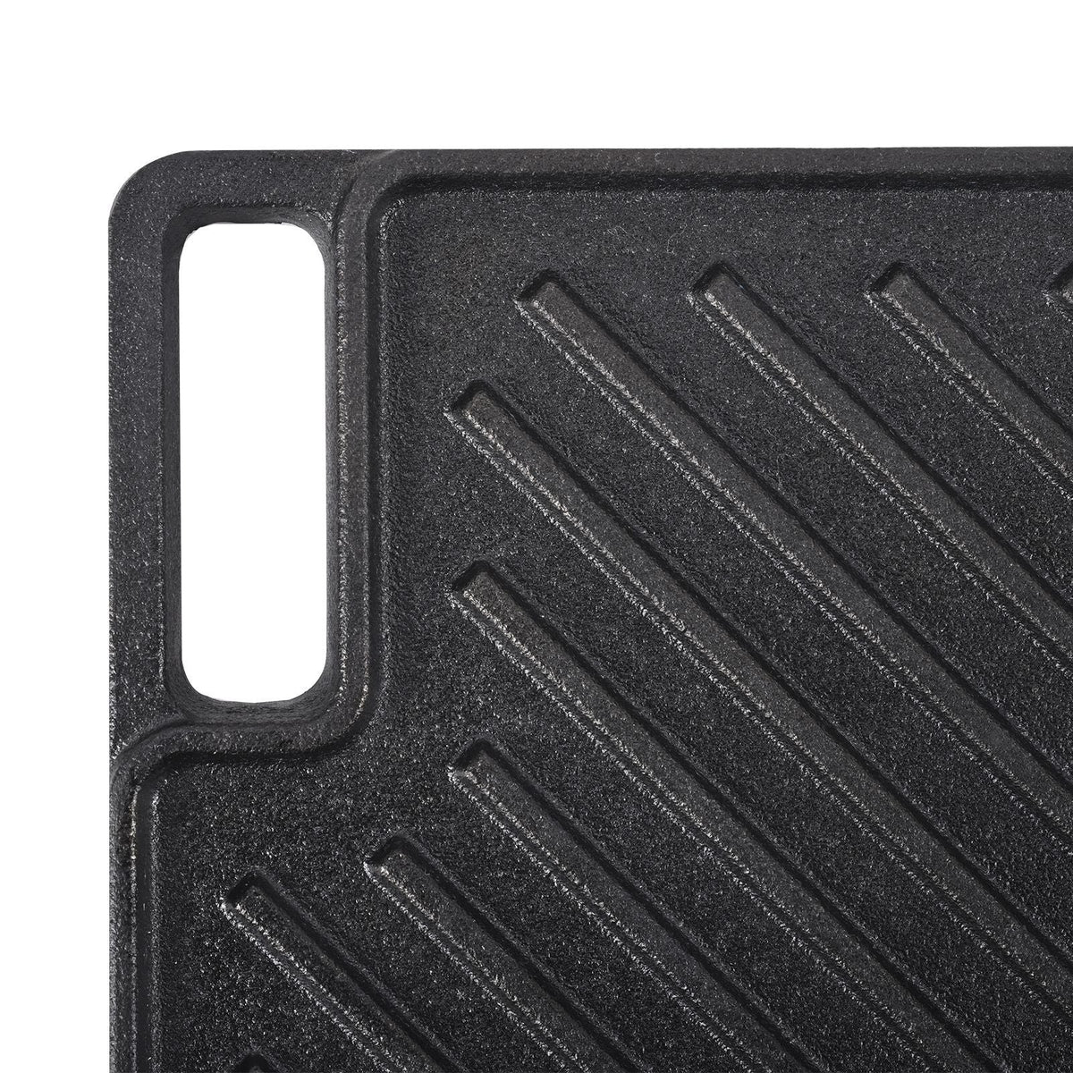 Reversible Grill/Griddle, 9.7"x16.7" Pre-Seasoned Cast Iron Griddle, Rectangular Double Burner Griddle Pan, Non-Stick Family Pan Cookware with Handles, Flat Top Plate for BBQ, Gas Grill, Black