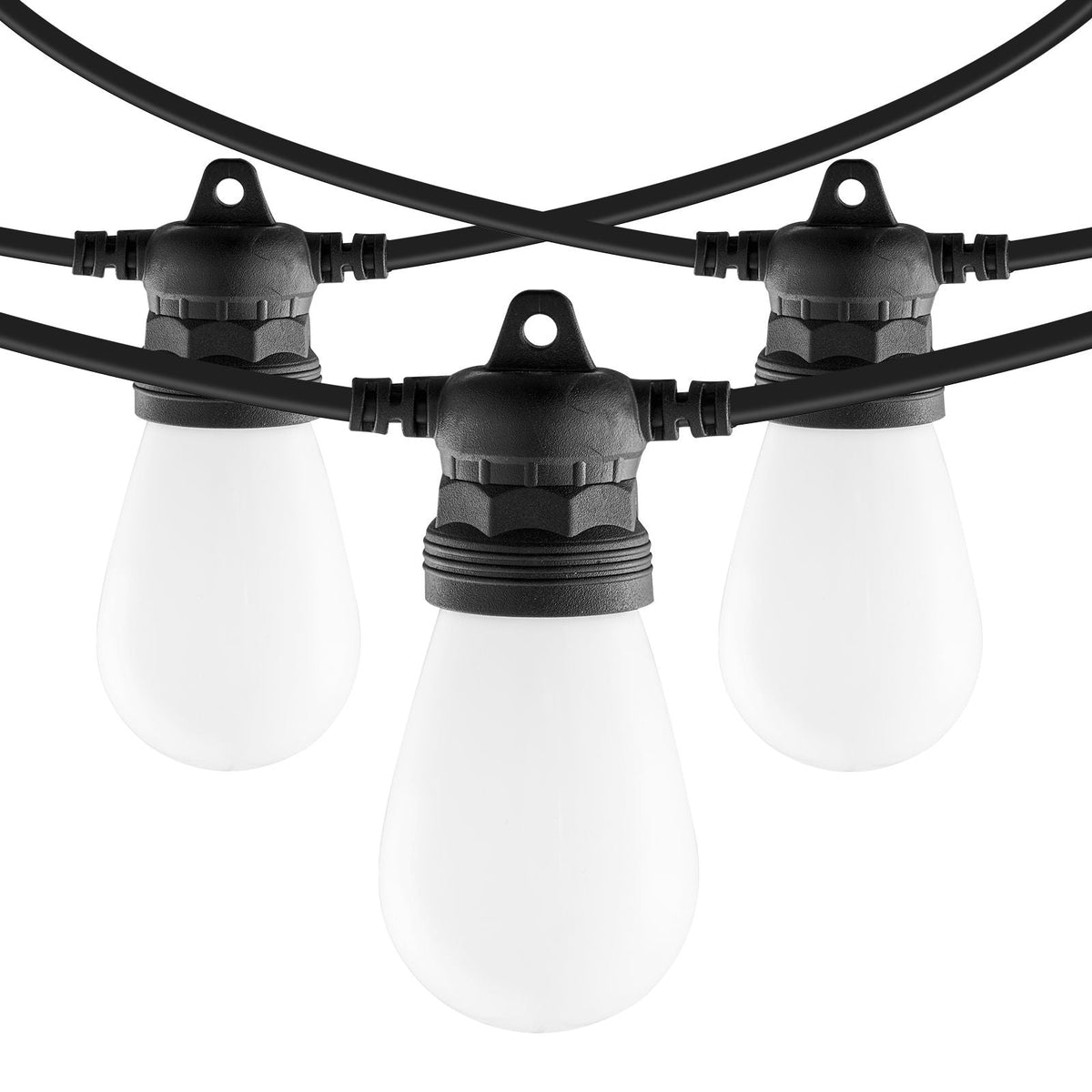 RGB Outdoor String Lights, 100FT, Outside Patio Lights with APP Control 30 Bulbs, 15 Single-Color Adjustable Brightness Time Setting, Waterproof Hanging Lights for Halloween Decoration Christmas