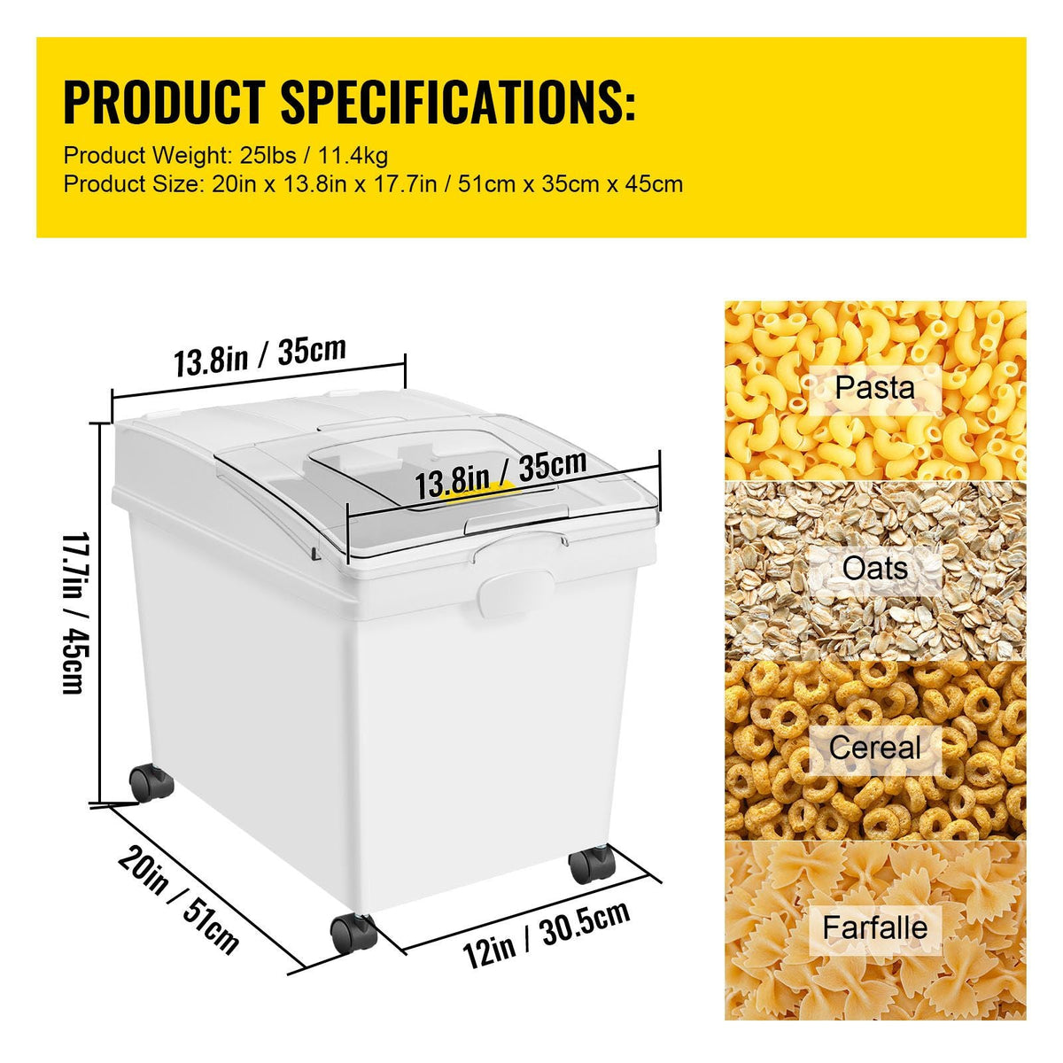Rice Storage Container, 10.5Gallon/40L x3 Capacity Large Dog Food Dispenser Bin, Kitchen Ingredient Grain Cereal Flour Bin, Pet food Containers with Wheels, 3 Scoops, and Airtight Lid, 3 Pack