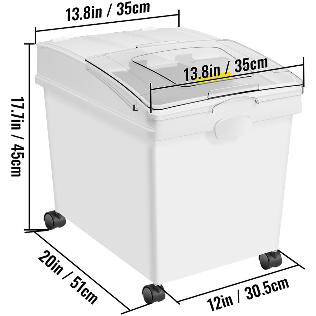 Rice Storage Container, 10.5Gallon/40L x3 Capacity Large Dog Food Dispenser Bin, Kitchen Ingredient Grain Cereal Flour Bin, Pet food Containers with Wheels, 3 Scoops, and Airtight Lid, 3 Pack