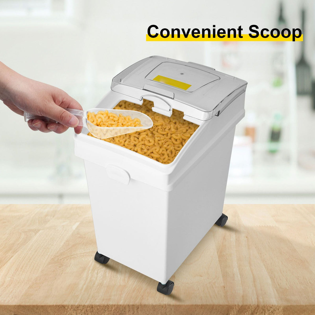 Rice Storage Container, 6.6Gallon/25L x3 Capacity Large Dog Food Dispenser Bin, Kitchen Ingredient Grain Cereal Flour Bin, Pet food Containers with Wheels, 3 Scoops, and Airtight Lid, 3 Pack