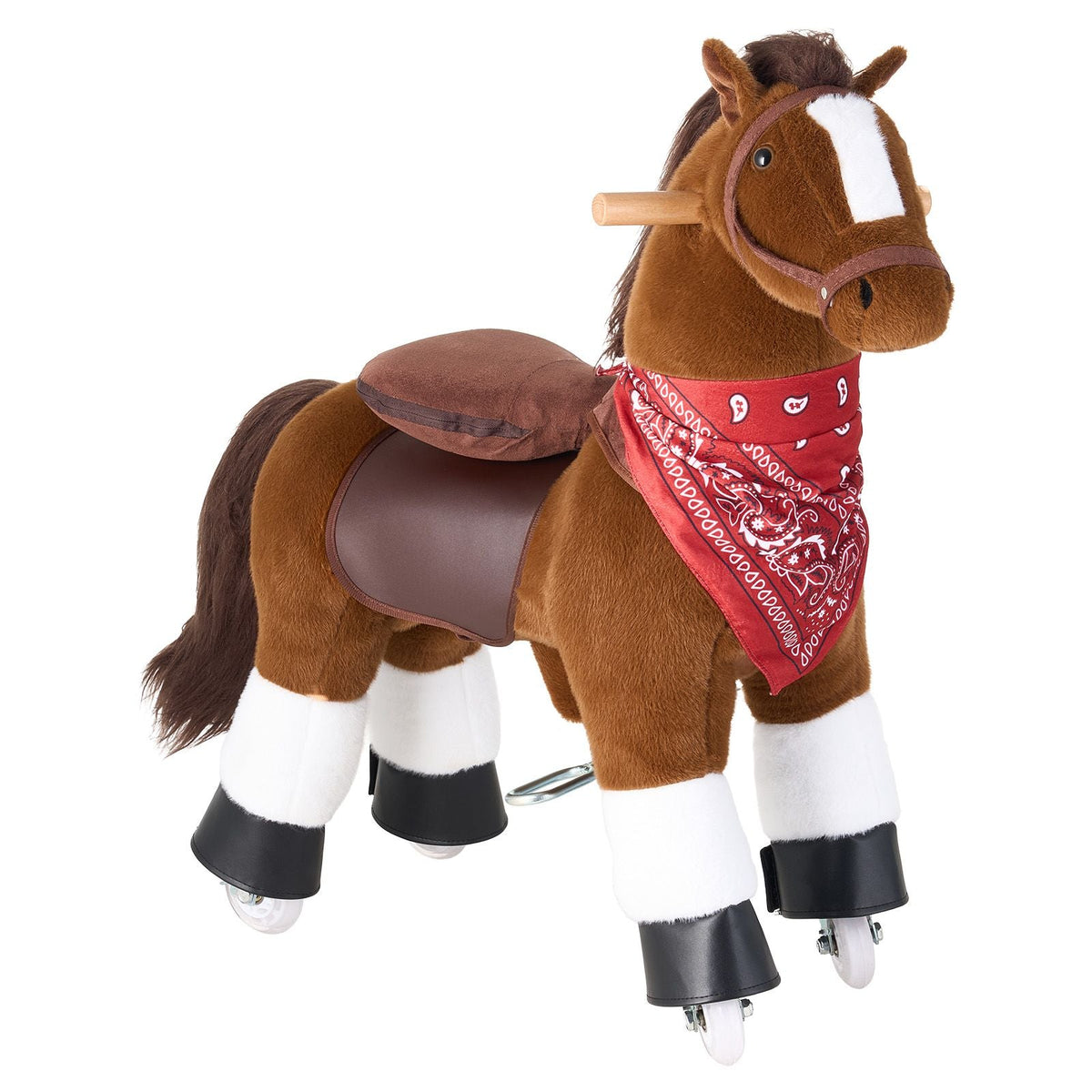 Ride On Horse, Riding Pony Toys for Kids, No Battery Required, Smooth Wheels with Anti-Roll Stop Ring, Upgraded Raised Seat, Handles, Pedals, 110 lbs Max Load Capacity for Ages 3-8