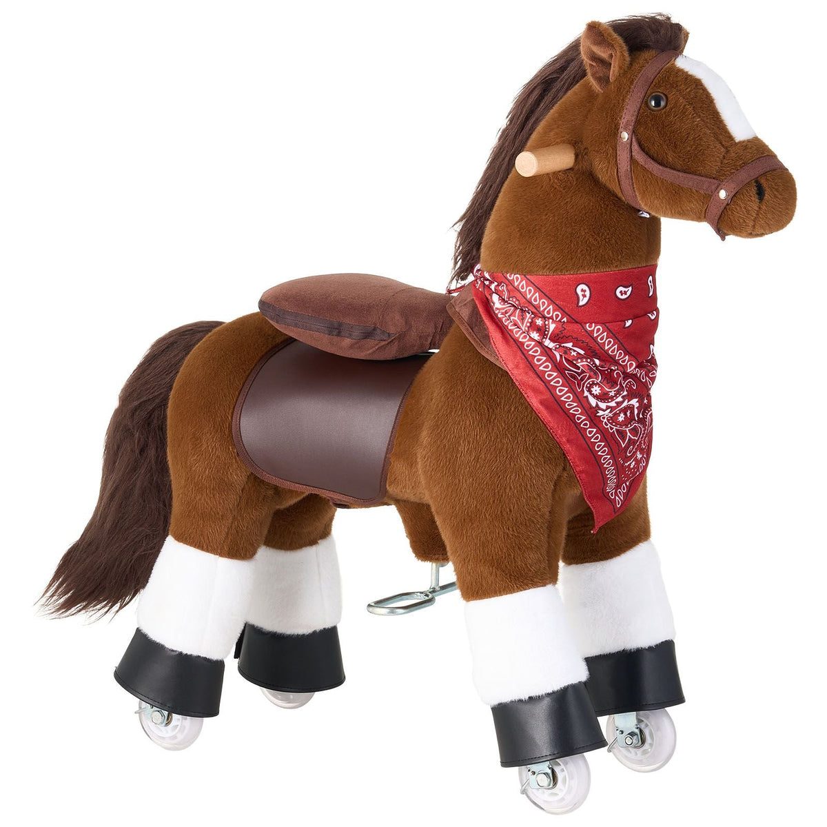 Ride On Horse, Riding Pony Toys for Kids, No Battery Required, Smooth Wheels with Anti-Roll Stop Ring, Upgraded Raised Seat, Handles, Pedals, 110 lbs Max Load Capacity for Ages 3-8