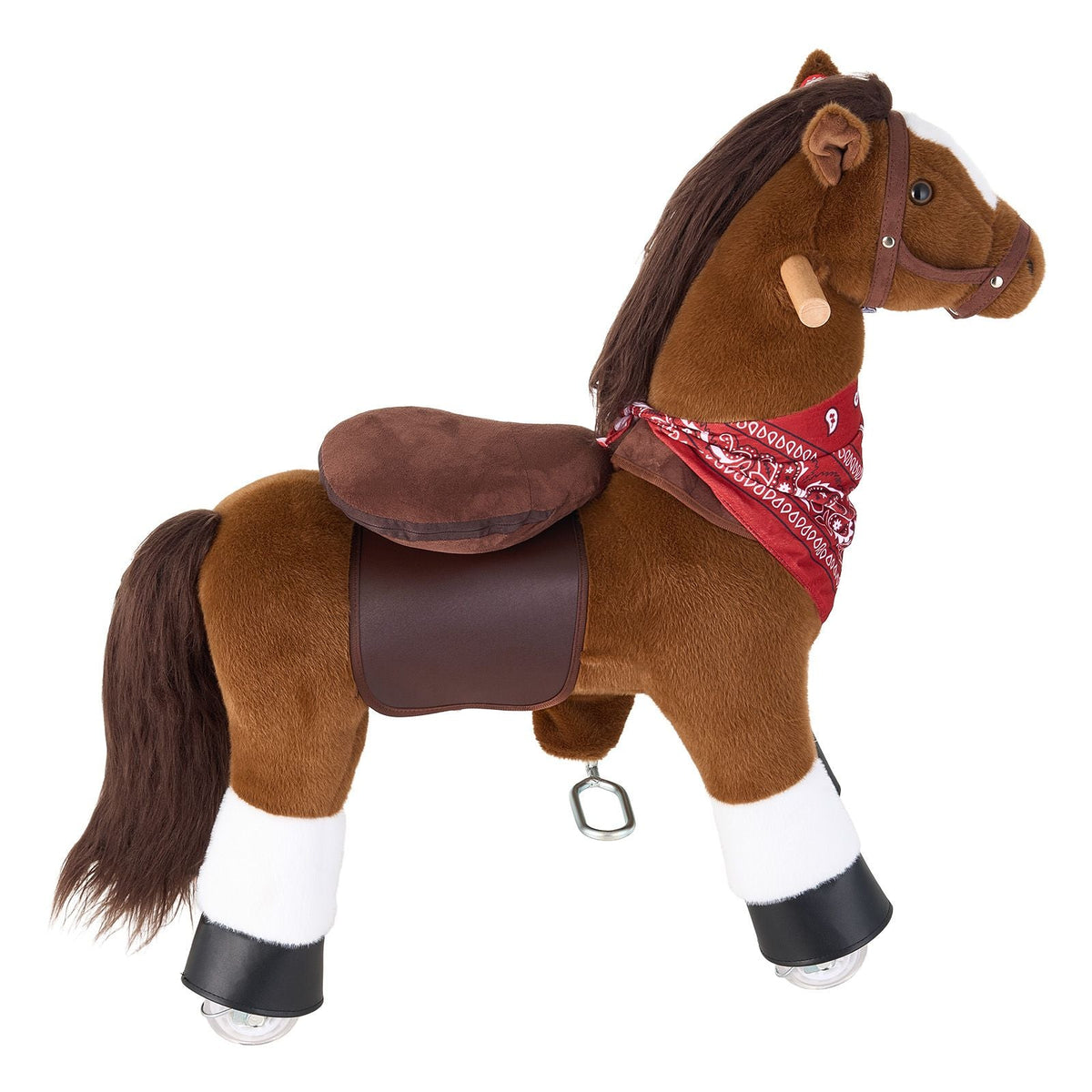 Ride On Horse, Riding Pony Toys for Kids, No Battery Required, Smooth Wheels with Anti-Roll Stop Ring, Upgraded Raised Seat, Handles, Pedals, 110 lbs Max Load Capacity for Ages 3-8