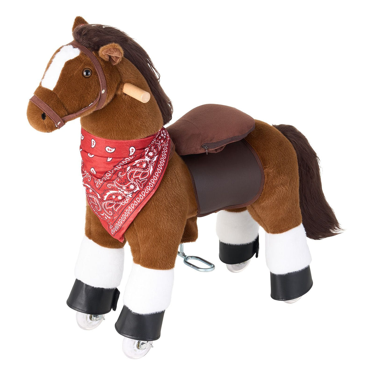 Ride On Horse, Riding Pony Toys for Kids, No Battery Required, Smooth Wheels with Anti-Roll Stop Ring, Upgraded Raised Seat, Handles, Pedals, 110 lbs Max Load Capacity for Ages 3-8