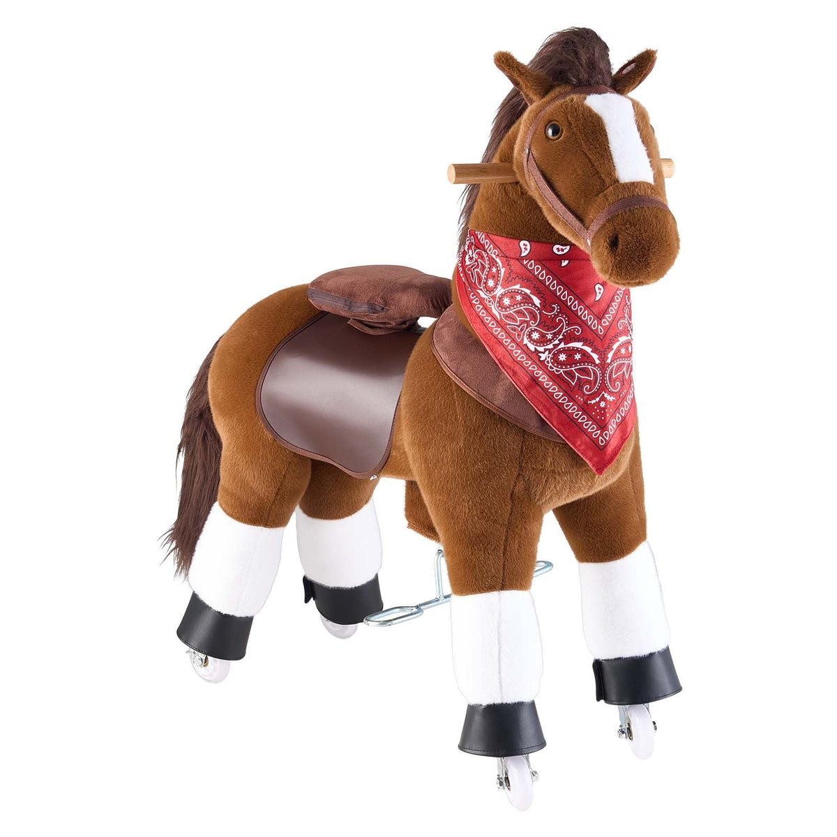 Ride On Horse, Riding Pony Toys for Kids, No Battery Required, Smooth Wheels with Anti-Roll Stop Ring, Upgraded Raised Seat, Handles, Sturdy Pedals, 176 lbs Max Load Capacity for Ages 6+
