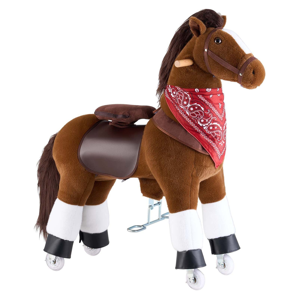 Ride On Horse, Riding Pony Toys for Kids, No Battery Required, Smooth Wheels with Anti-Roll Stop Ring, Upgraded Raised Seat, Handles, Sturdy Pedals, 176 lbs Max Load Capacity for Ages 6+