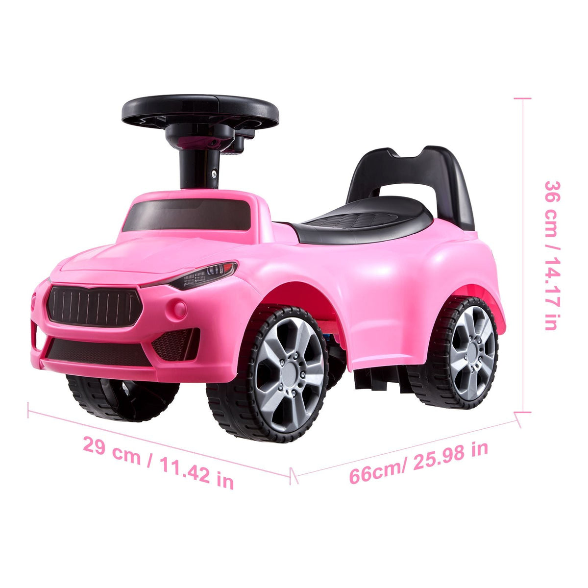 Ride On Push Car for Toddlers, Ages 1-3, Ride Racer, Sit to Stand Toddler Ride On Toy, Classic Kids Ride On Car with Music Steering Wheel & Under Seat Storage, Ride On Toy for Boys Girls, Pink