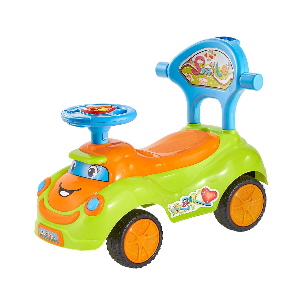 Ride On Push Car, Push Car for Toddler 19 to 36 Months, Around Buggy with Guardrails, Handle & Under-seat Storage, 55 lbs Load Capacity, Foot-to-Floor Walker for Boys Girls, Green