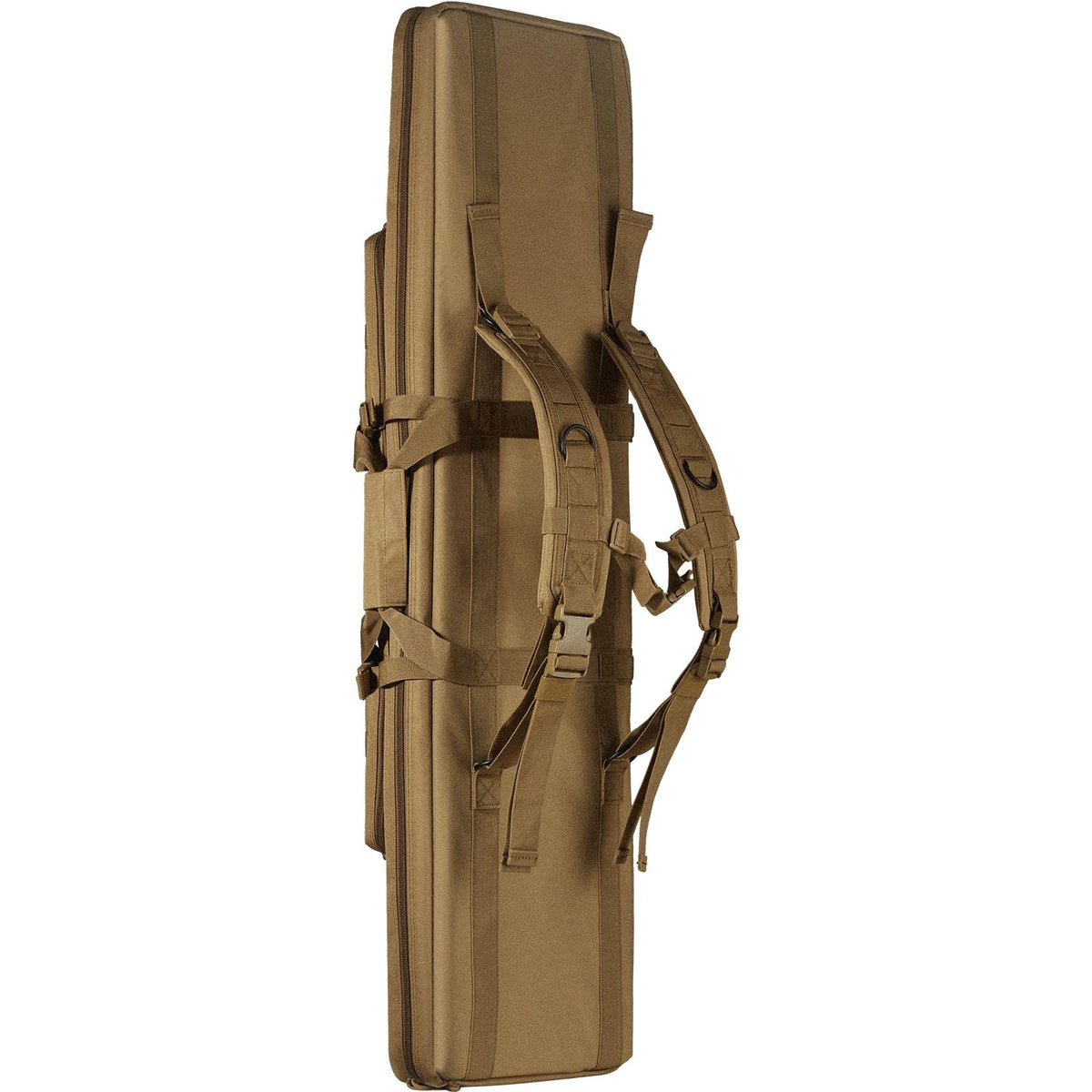 Rifle Bag, 36 inch Tactical Double Long Gun Bag, Soft Rifle Case with Lockable Zipper, Portable Handle & Shoulder Strap, 3 Large Storage Pockets Rifle Case for Two 34" Rifles & 2 Pistols, Brown