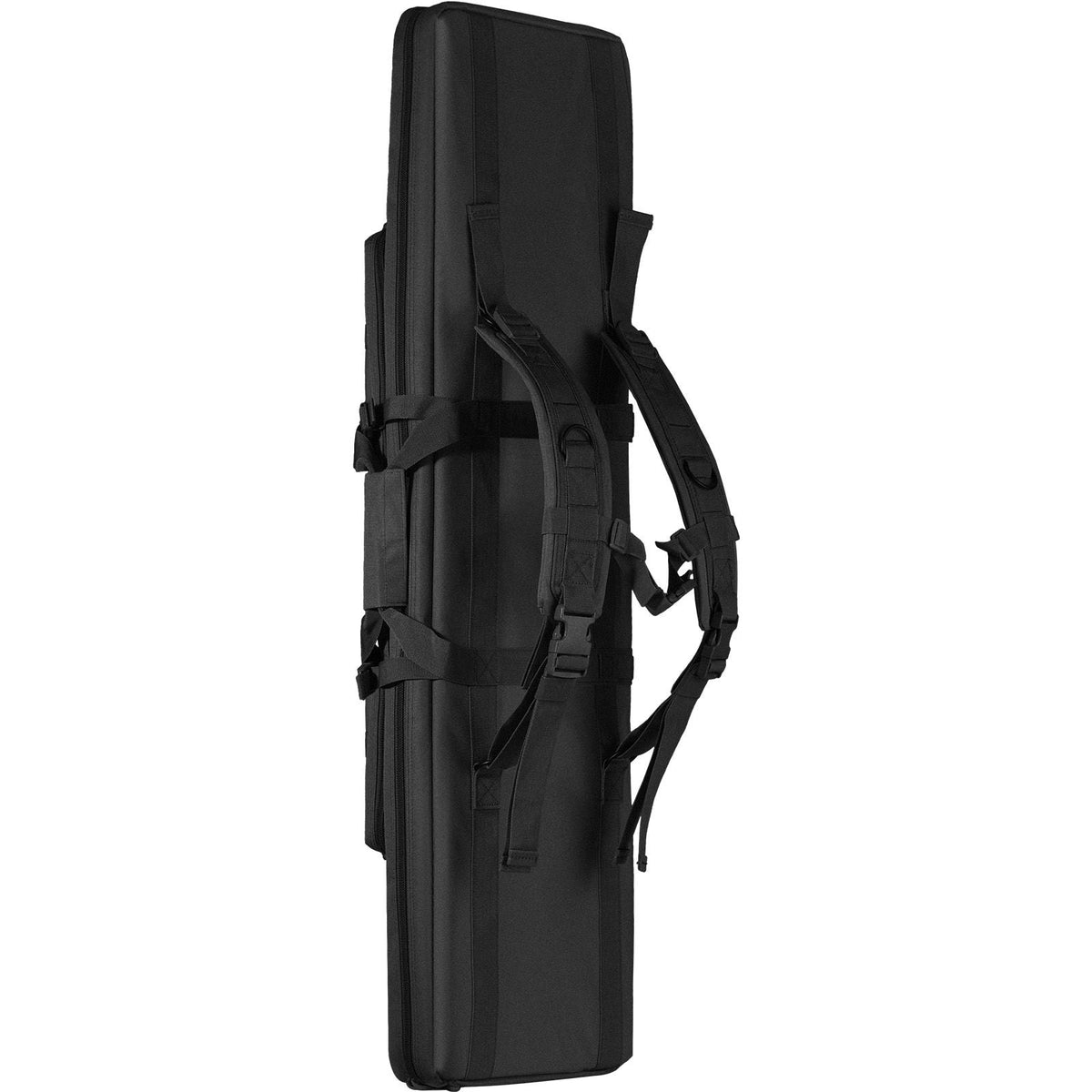 Rifle Bag, 42 inch Tactical Double Long Gun Bag, Soft Rifle Case with Lockable Zipper, Portable Handle & Shoulder Strap, 3 Large Storage Pockets Rifle Case for Two 40" Rifles & 2 Pistols, Black