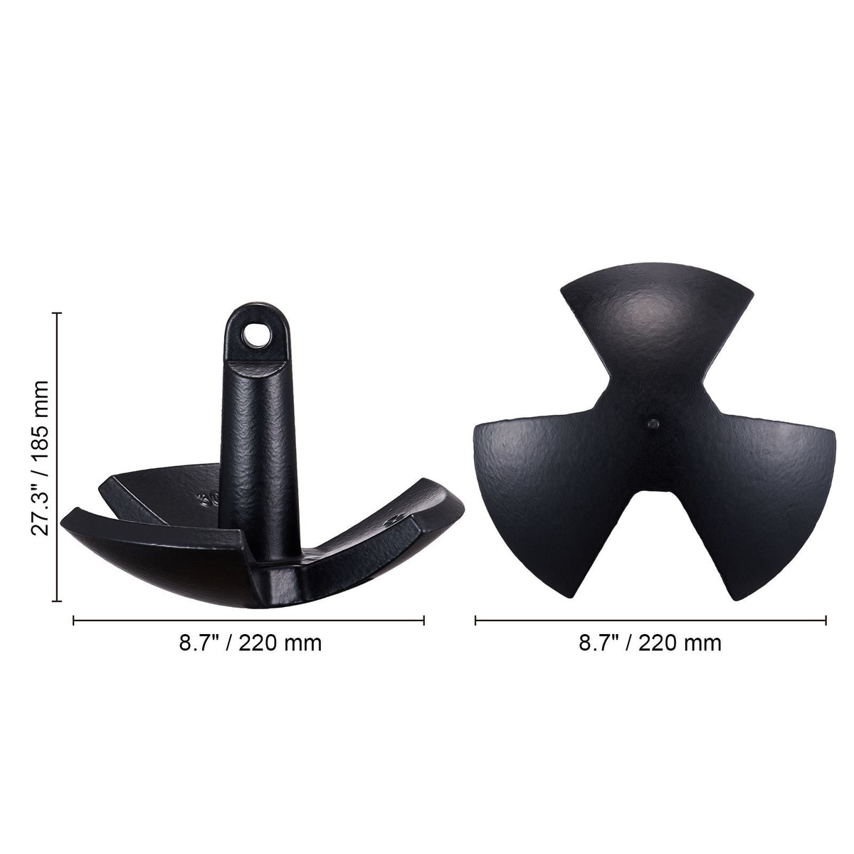River Anchor, 30 LBS Boat Anchor Cast Iron Black Vinyl-Coated, Marine Grade Mushroom Anchor for Boats Up To 30 ft, Impressive Holding Power in River and Mud Bottom Lakes