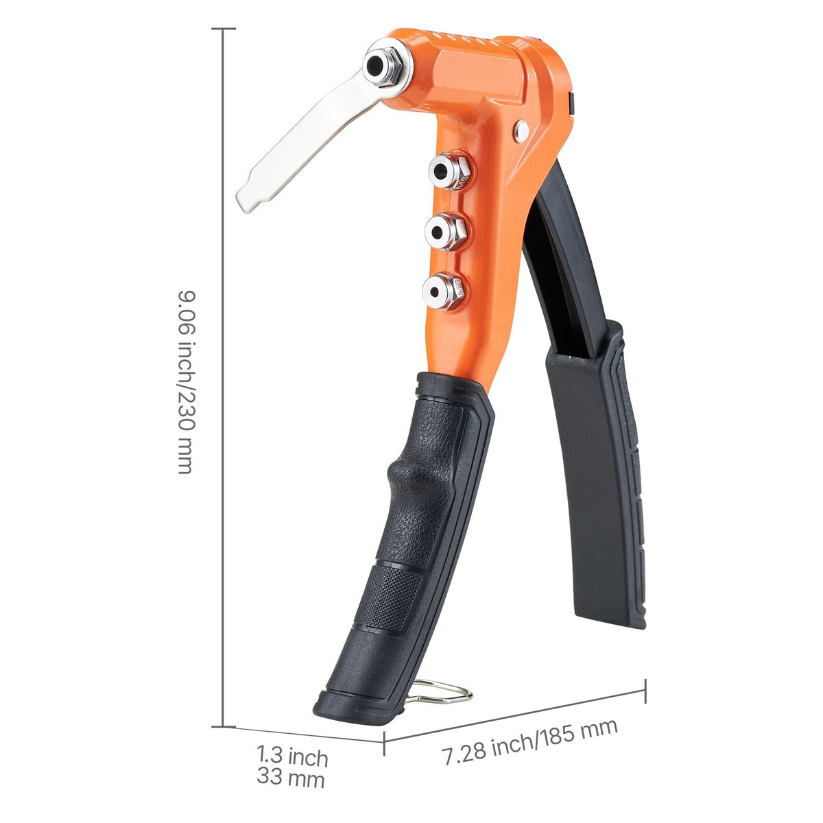 Rivet Nut Tool Kit, 9-Inch One-Handed Rivnut Tool Kit, with 8 Mandrels, a Step Drill Bit and 80 Nuts, Metric and SAE Size M3, M4, M5, M6, 6-32, 8-32, 10-24, 1/4-20 UNC, with a Carrying Case