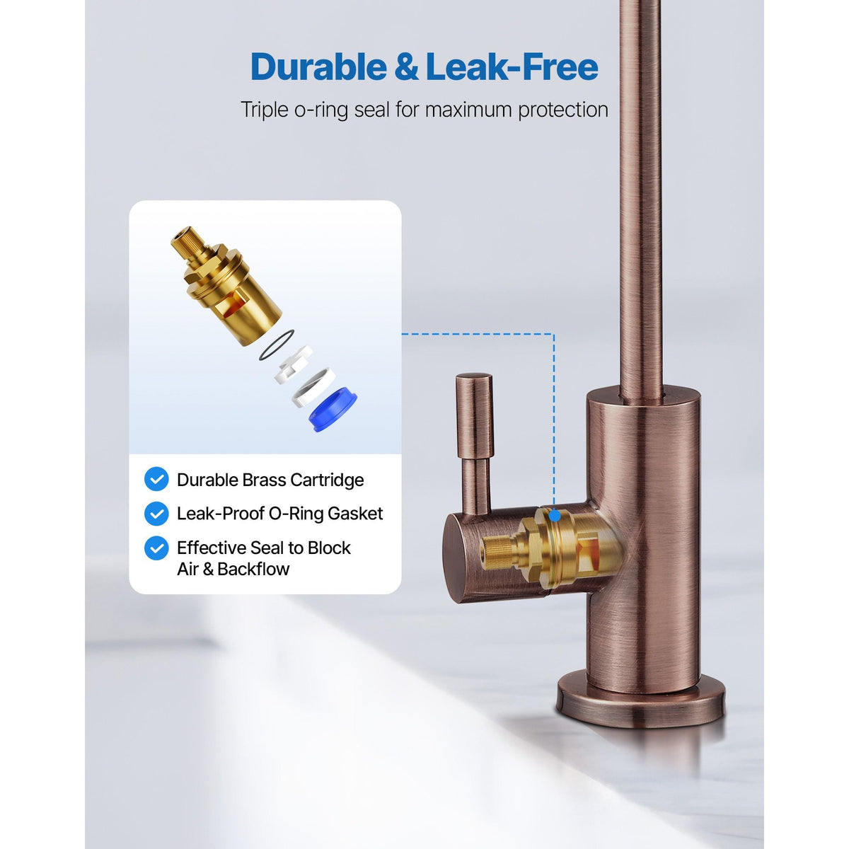 Ro Water Faucet, Lead-Free Stainless Steel Faucet, Drinking Water Faucets with Solid Brass Valve, Anti-Rust & Durability Drinking Water Faucets For Kitchen, Bar Counter, Cafe, Antique Bronze