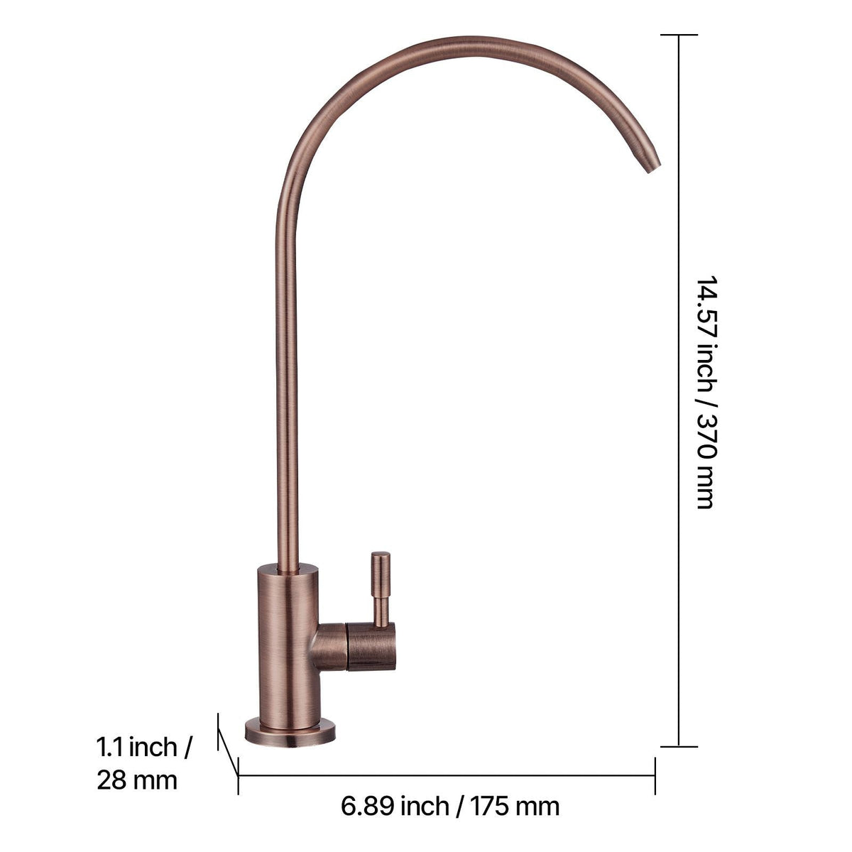 Ro Water Faucet, Lead-Free Stainless Steel Faucet, Drinking Water Faucets with Solid Brass Valve, Anti-Rust & Durability Drinking Water Faucets For Kitchen, Bar Counter, Cafe, Antique Bronze