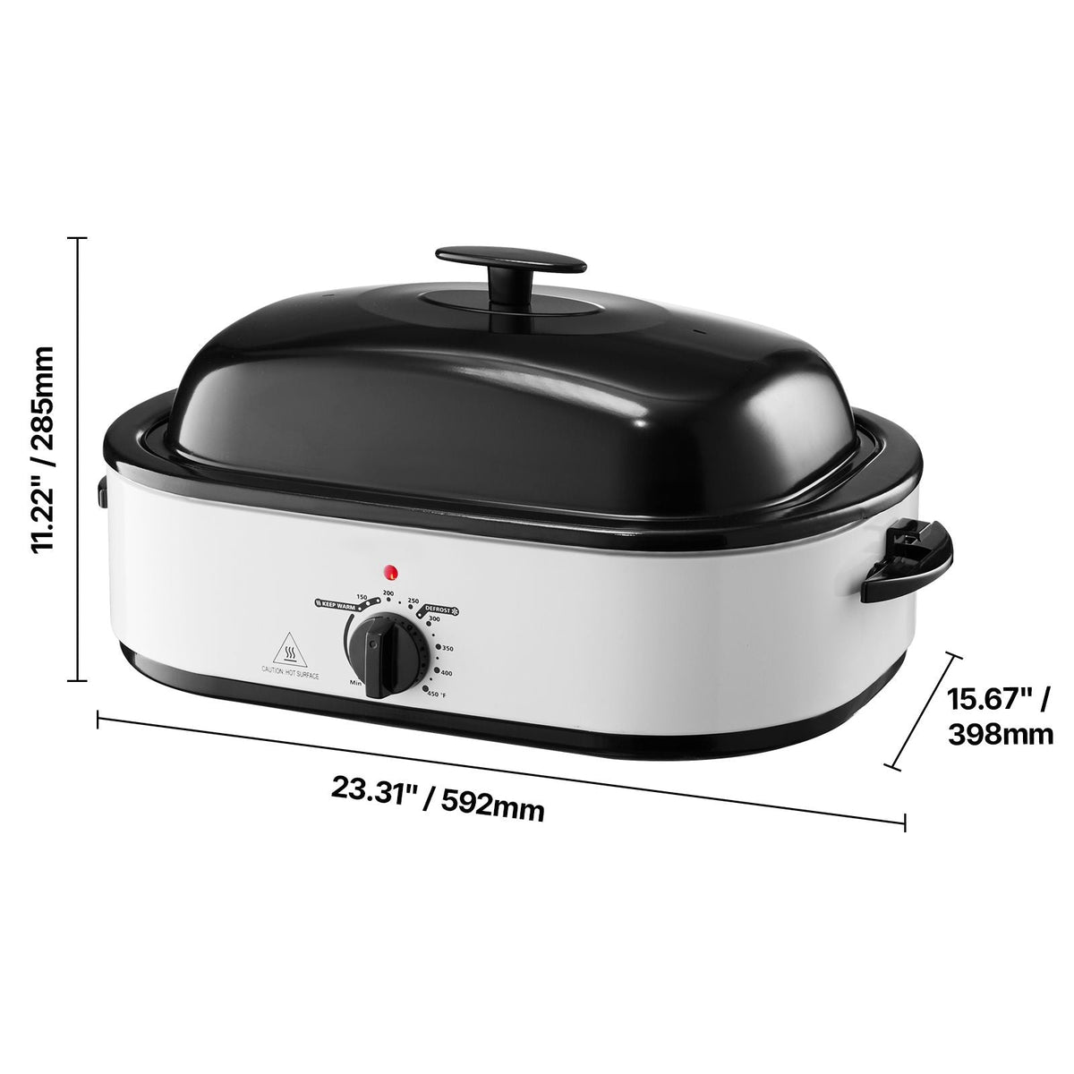 Roaster Oven, 18QT Electric Roaster Oven, 150-450 F Adjustable Temp Electric Roasting Pan, Multifunctional Electric Roaster Oven with Self-Basting Lid, Removable Pan and Rack for Holiday