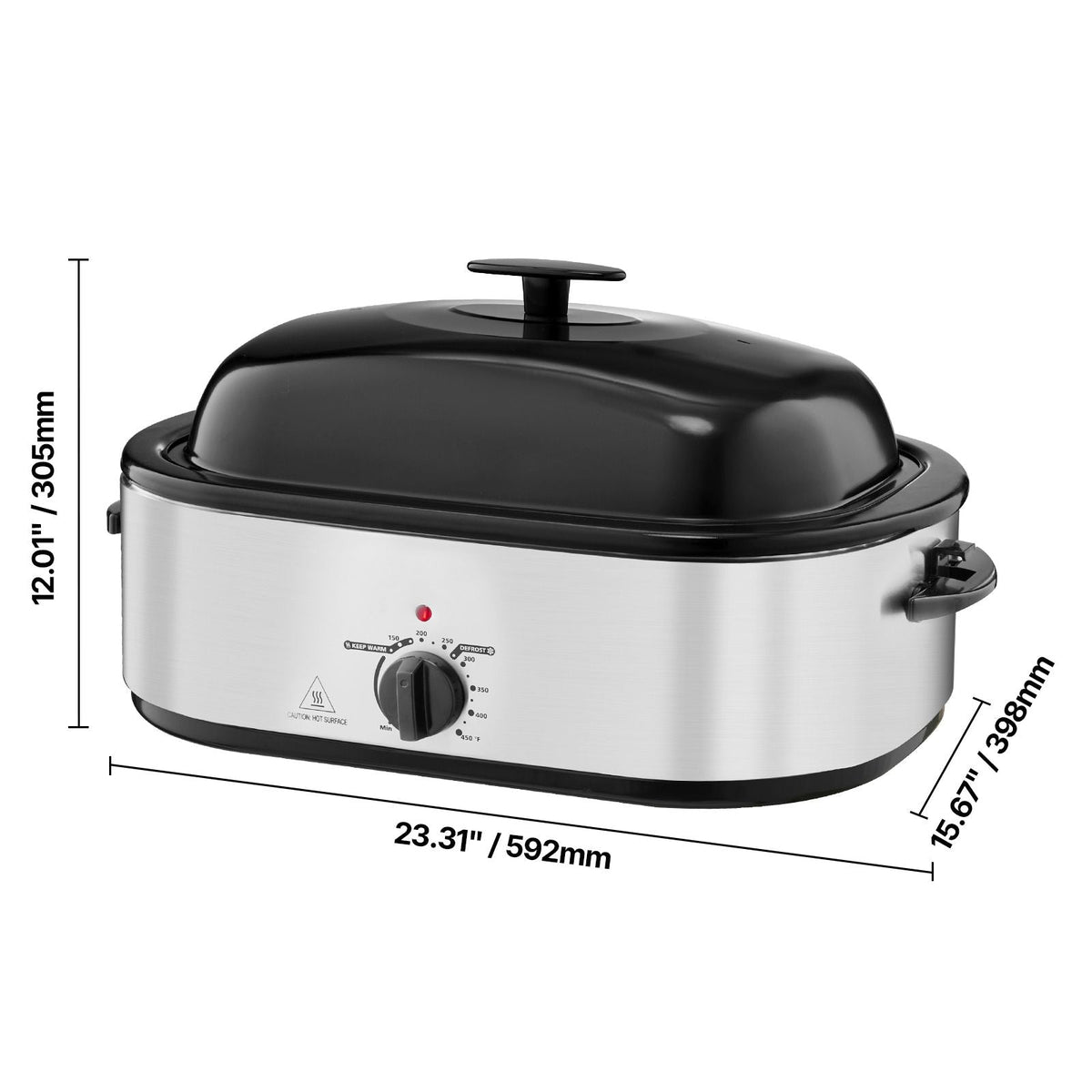 Roaster Oven, 20QT Electric Roasting Pan, 150-450 F Adjustable Temperature Fast-Cooking Turkey Roaster, Turkey Oven with Self-Basting Lid, Defrost & Warm Function for Home, Fits 24lb Turkey