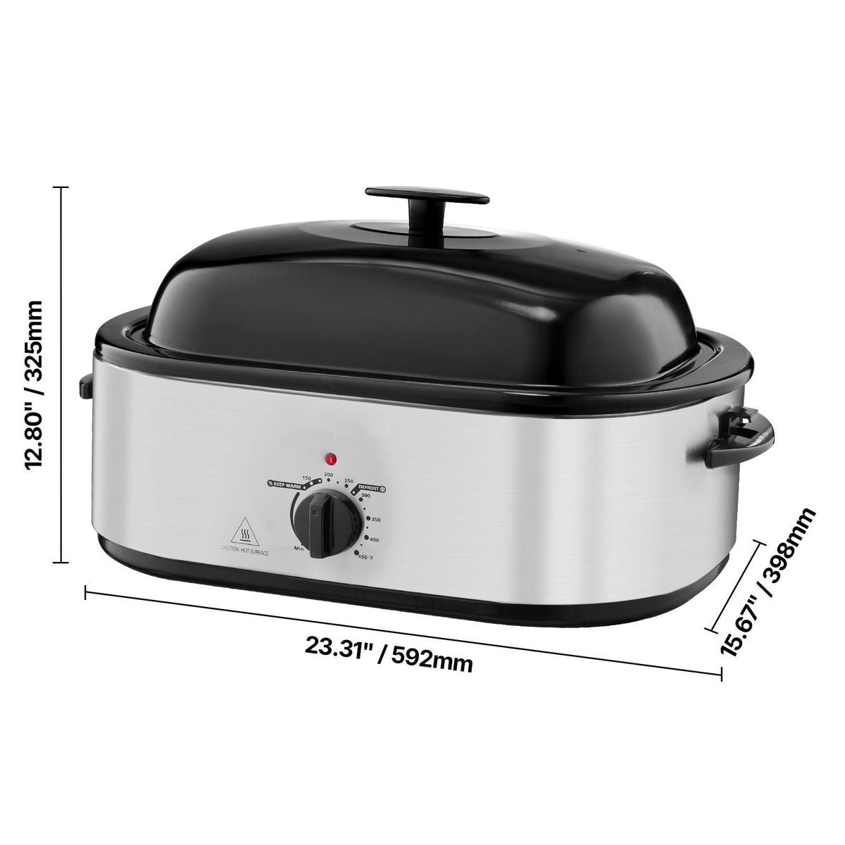 Roaster Oven, 22QT Electric Roasting Pan, 150-450 F Adjustable Temp Multifunctional Electric Roaster Oven with Self-Basting Lid, Defrost & Warm Function for Holiday Meal, Fits 26lb Turkey