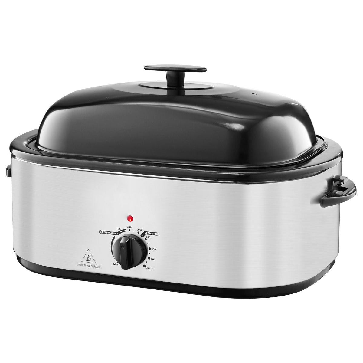 Roaster Oven, 24QT Electric Turkey Roaster Oven, 150-450 Fahrenheit Adjustable Temp Electric Roasting Pan with 3 Bin Buffet Server, Self-Basting Lid, Defrost & Warm Function, Self-Basting Lid