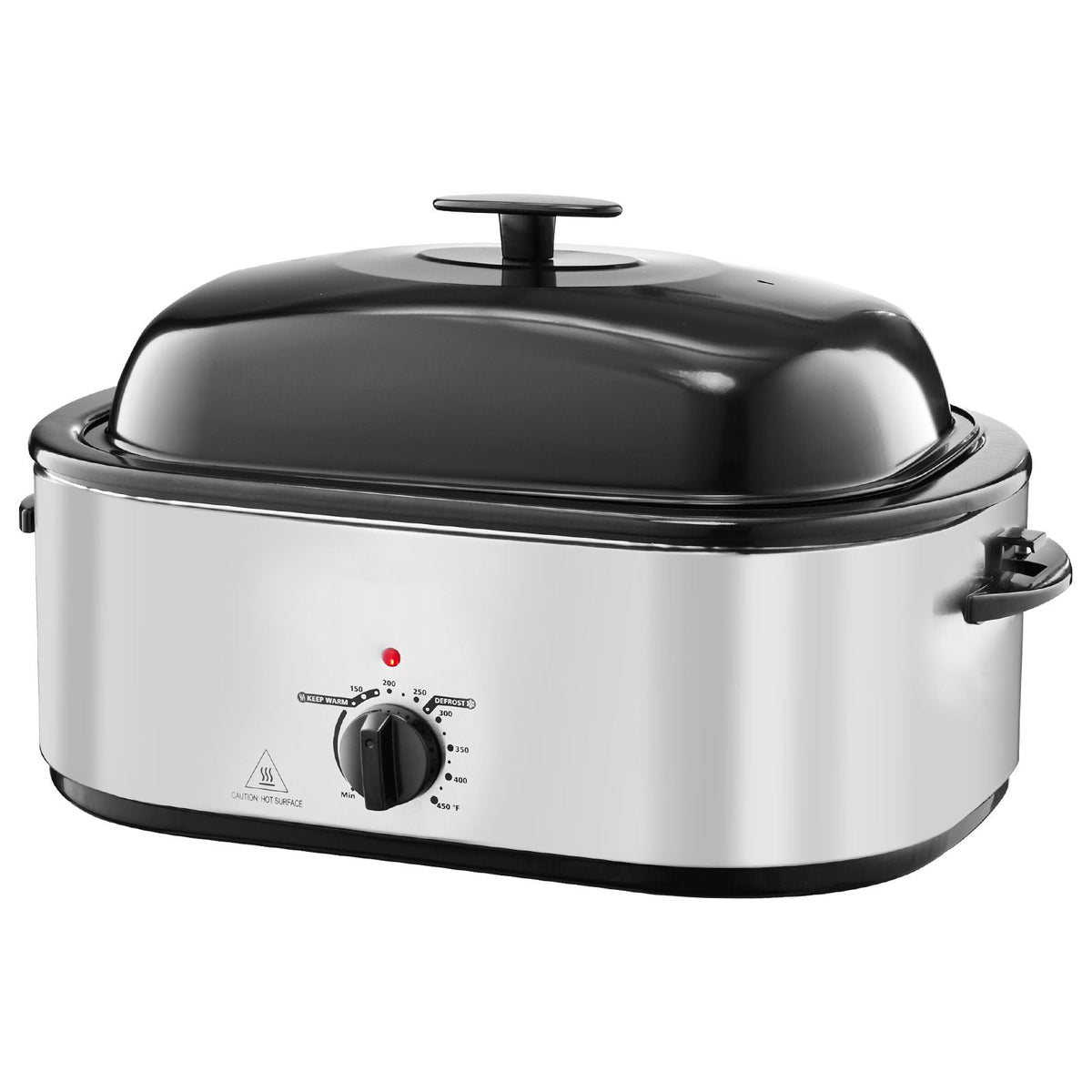 Roaster Oven, 24QT Electric Turkey Roaster Oven, 150-450 Fahrenheit Adjustable Temp Electric Roasting Pan with 3 Bin Buffet Server, Self-Basting Lid, Defrost & Warm Function, Self-Basting Lid