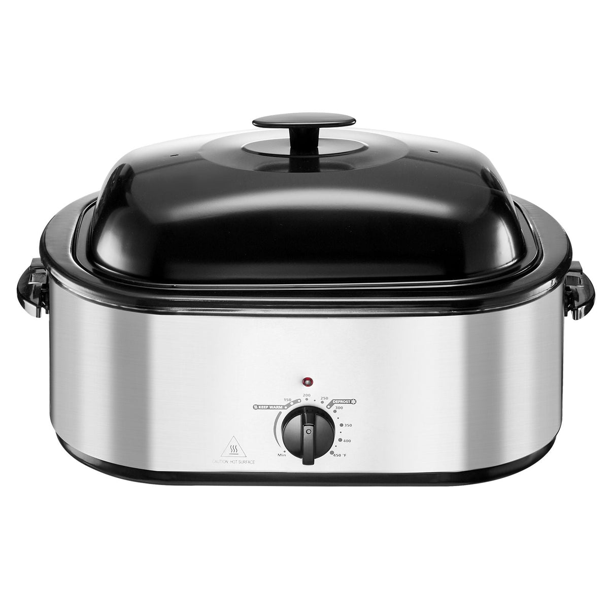 Roaster Oven, 24QT Electric Turkey Roaster Oven, 150-450 Fahrenheit Adjustable Temp Electric Roasting Pan with 3 Bin Buffet Server, Self-Basting Lid, Defrost & Warm Function, Self-Basting Lid