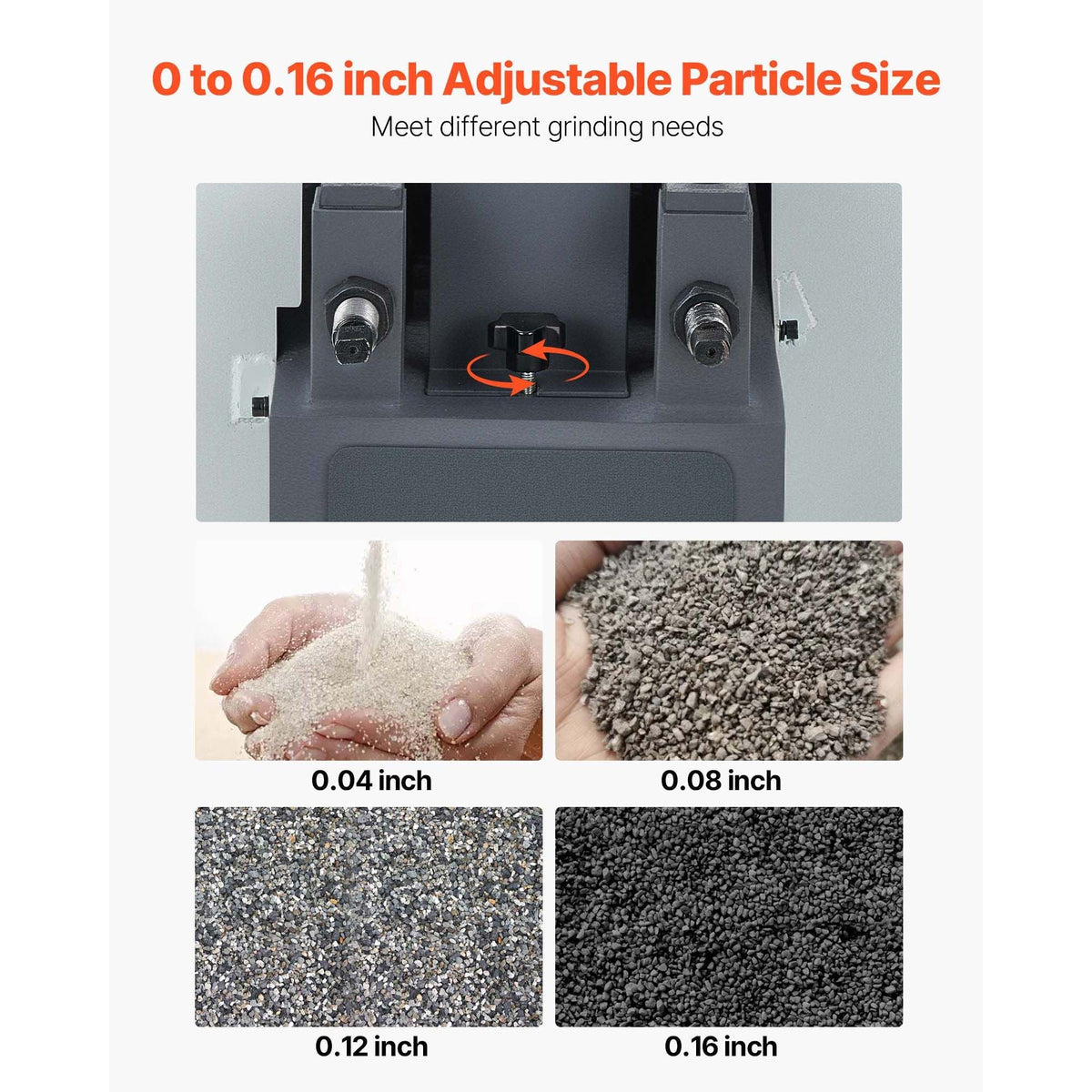 Rock Crusher, 220V Double Roller Crushers, Industrial Shredder with 2.56x0.59 inch Dual Feed Inlets, 1740RPM Speed Stone Grinder Rock Crusher, 1.5KW Electric Shatter Pulverizer, 860kg/h Crushing