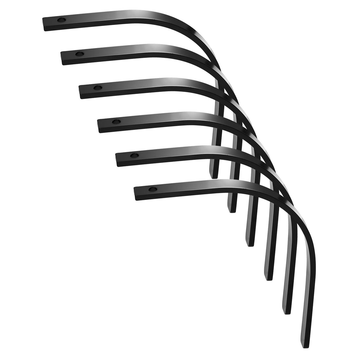 Rock Rake Tines, 6 Pack 1" x 5/16" Bolt-Mount Landscape Rake Tines Replacement, One Bolt Hole, High-strength & Heat-treated Steel Gravel Rakes Tine Replacement Parts
