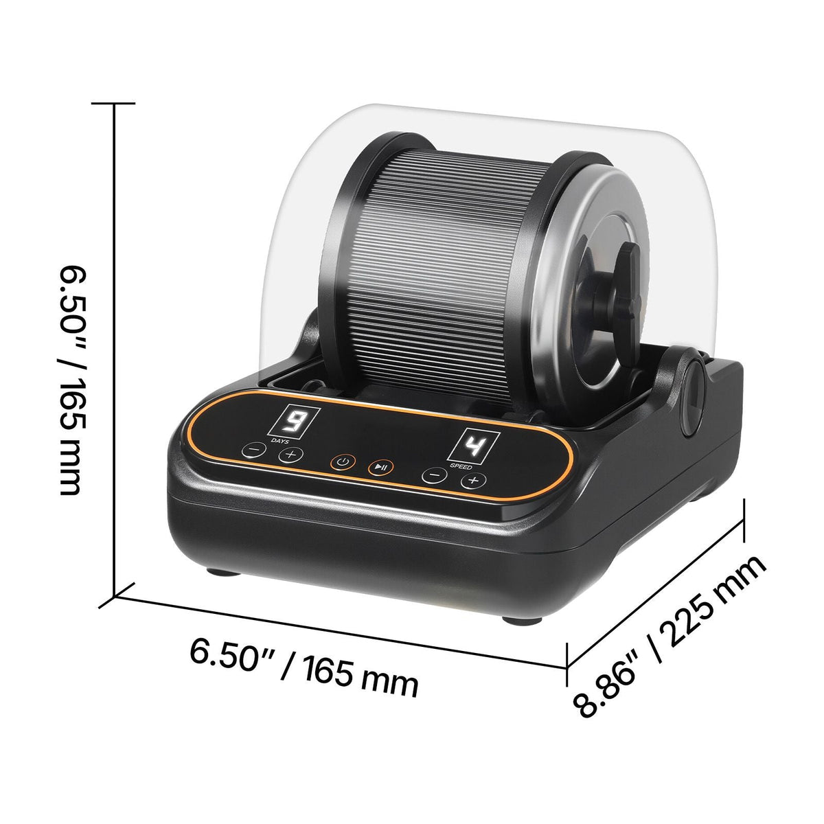 Rock Tumbler, 1 lb Rock Polishing Machine, Rocks Tumbling Kit with 4-Speed Adjustment, 1–9 Day Timer, PC Sound Reduction Cover & TPU Drum, Direct Drive Motor Rocks Polishing, Quiet Operation