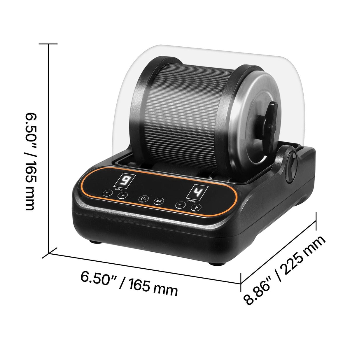 Rock Tumbler, 2 lb Rock Polishing Machine, Rocks Tumbling Kit with 4-Speed Adjustment, 1–9 Day Timer, PC Sound Reduction Cover & TPU Drum, Direct Drive Motor Rocks Polishing, Quiet Operation
