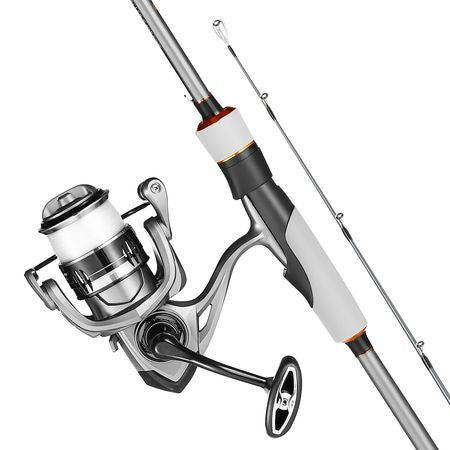 Rod and Fishing Reel Combo, IM6 Carbon Fiber Spinning Rod and Reel Combo, Bass Fishing Pole with 6.5 ft Two-Piece Rods, 7+1 Ball Bearings, EVA Handle, Stainless Steel Guides with Ceramic Rings