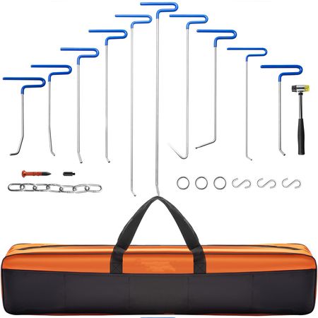 Rods Dent Removal Kit, 20 Pcs Paintless Dent Repair Rods, Stainless Steel Dent Rods, Whale Tail Dent Repair Tools, Professional Hail Dent Removal Tool For Minor Dents, Door Dings And Hail Damage