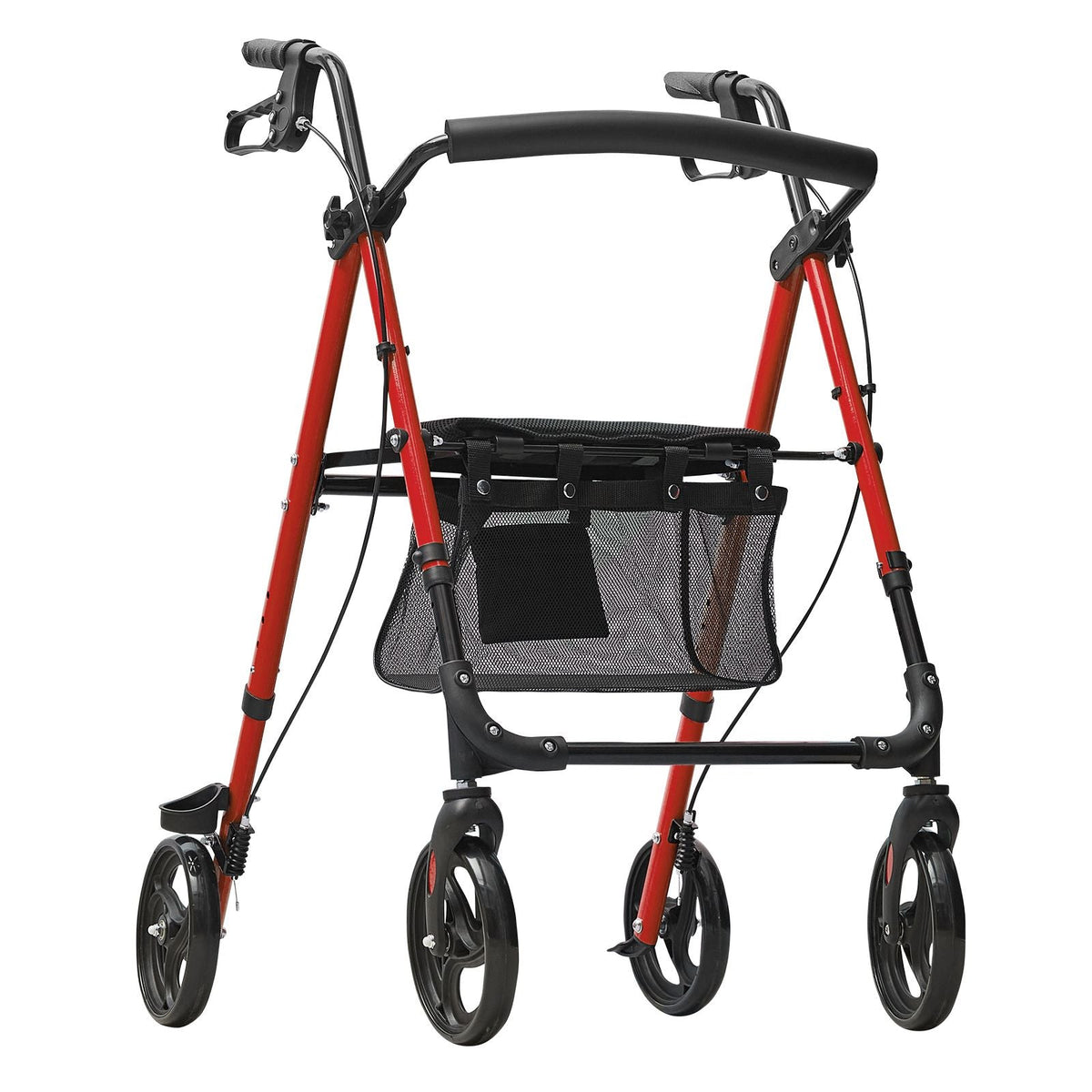 Rollator Walker for Seniors and Adult, Lightweight Aluminum Foldable Rolling Walker with Adjustable Seat and Handle, Outdoor Mobility Rollator Walker with 8" All Terrain Wheels, 300LBS Capacity