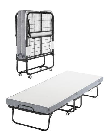 Rollaway Bed, 31 in x 75 in Folding Bed with 4 in Mattress, Twin Size Foldable Bed with Sturdy Metal Frame & Memory Foam Mattress, Portable Twin Roll Away Bed with Mattress, for Adults, Guest
